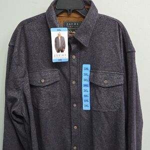 Jachs Dark Gray Button-Up Shirt with Chest Pockets